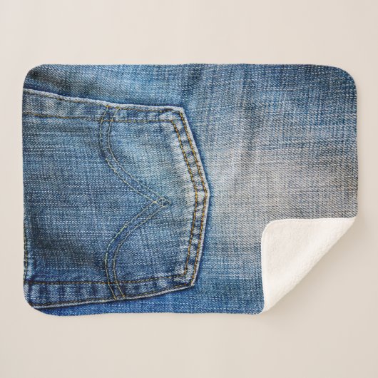 Couverture Sherpa denim bleu (Devant (Horizontal))