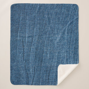 Couverture Sherpa Dénim bleu Texture : Jeans classiques.