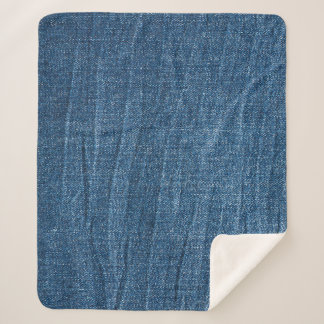 Couverture Sherpa Dénim bleu Texture : Jeans classiques.
