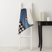Couverture Sherpa Denim Patchwork : Motif en tissu transparent (En situation)
