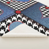 Couverture Sherpa Denim Patchwork : Motif en tissu transparent (3/4)