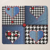 Couverture Sherpa Denim Patchwork : Motif en tissu transparent (Devant (Horizontal))