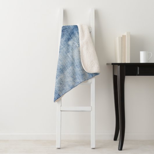 Couverture Sherpa Dénim Texture : Trous robustes. (En situation)