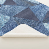 Couverture Sherpa Denim Urban : Patchwork à rayures détendues. (3/4)