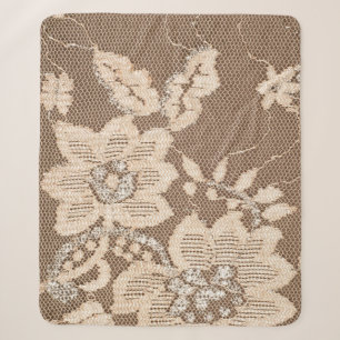 Couverture Sherpa Dentelle Delicacy : White Fabric Artistry