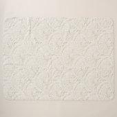 Couverture Sherpa Dentelle fausse blanche crème (Devant (Horizontal))