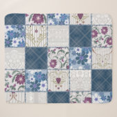 Couverture Sherpa Dentelle florale : Patchwork Arrière - plan sans c (Devant (Horizontal))