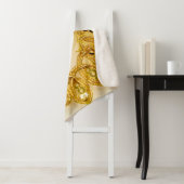 Couverture Sherpa Dentelle jaune doré rayé. texture Arrière - plan,  (En situation)