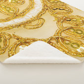 Couverture Sherpa Dentelle jaune doré rayé. texture Arrière - plan,  (3/4)