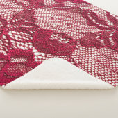 Couverture Sherpa Dentelle rouge : textile jacquard élastique. (3/4)