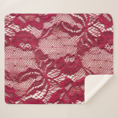 Couverture Sherpa Dentelle rouge : textile jacquard élastique. (Devant (Horizontal))