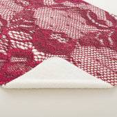 Couverture Sherpa Dentelle rouge : textile jacquard élastique. (3/4)