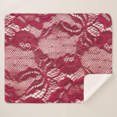Couverture Sherpa Dentelle rouge : textile jacquard élastique. (Devant (Horizontal))