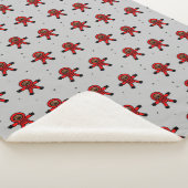 Couverture Sherpa Des astronautes en costume rouge sur gris (3/4)