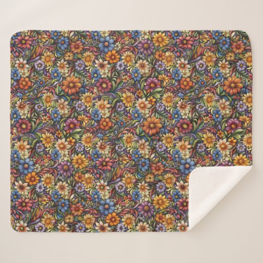 Couverture Sherpa Des fleurs lumineuses (Devant (Horizontal))