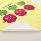 Couverture Sherpa Des radis mignons chantant des légumes de dessin a (3/4)