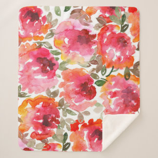 Couverture Sherpa Des roses rouges en habit, des motifs sans soudure