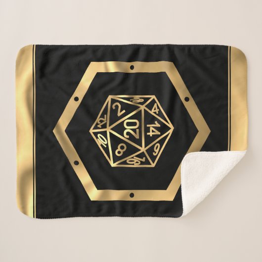 Couverture Sherpa Dés RPG | Gamer PnP Rétro Tabletop Imaginaire Or (Devant (Horizontal))