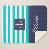 Couverture Sherpa Design d'Ancre moderne Turquoise (Devant (Horizontal))