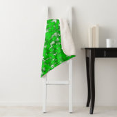 Couverture Sherpa Design d'art Abstrait Foliage vert (En situation)