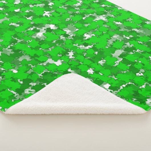 Couverture Sherpa Design d'art Abstrait Foliage vert (3/4)