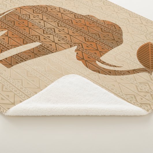 Couverture Sherpa Design d'art tribal des éléphants (3/4)