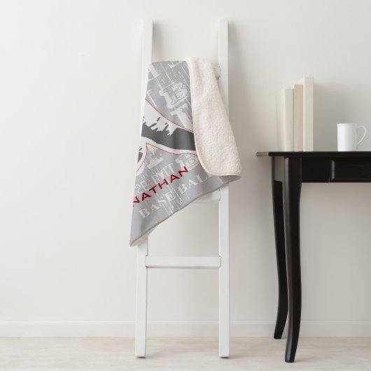 Couverture Sherpa Design de base-ball Sherpa Blanket (En situation)