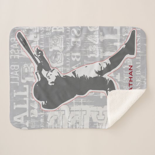 Couverture Sherpa Design de base-ball Sherpa Blanket (Devant (Horizontal))