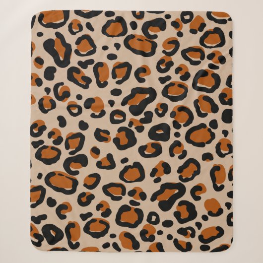 Couverture Sherpa Design de fourrure de léopard, motif sans couture. (Devant)