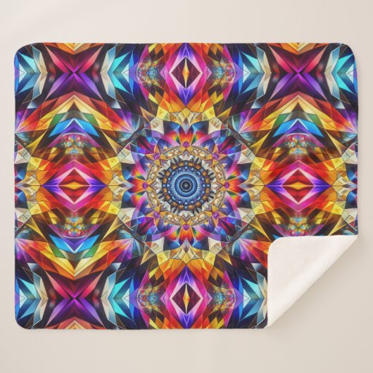 Couverture Sherpa Design de Neon Kaleidoscope (Devant (Horizontal))