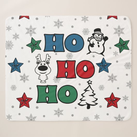 Couverture Sherpa Design de Noël Ho-Ho-Ho (Devant (Horizontal))