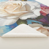 Couverture Sherpa Design de peinture Rose Bouquet (3/4)