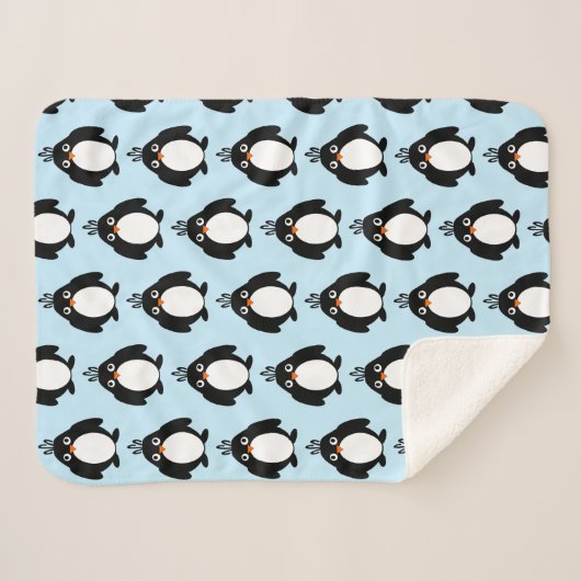 Couverture Sherpa Design de pingouin (Devant (Horizontal))