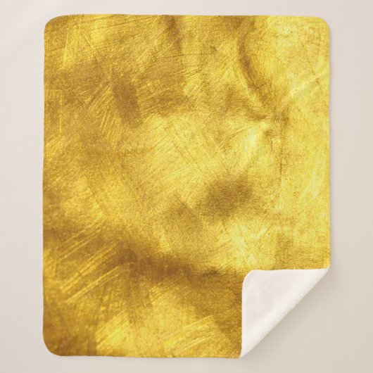 Couverture Sherpa Design de Texture Dorée Luxueux (Devant)
