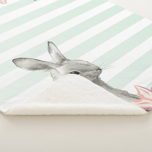 Couverture Sherpa Design élégant à rayures Bunny (3/4)