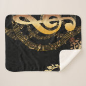 Couverture Sherpa Design élégant de note de musique (Devant (Horizontal))