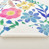 Couverture Sherpa Design élégant de peinture à la main de fleurs ros (3/4)