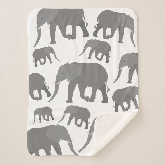 Couverture Sherpa Design éléphant (Devant)