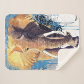 Couverture Sherpa Design éléphant africain | Animal sauvage (Devant (Horizontal))