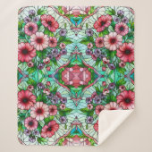 Couverture Sherpa Design floral en verre tendu (Devant)