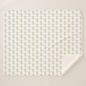 Couverture Sherpa Design floral jaune (Devant (Horizontal))