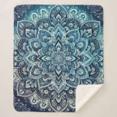 Couverture Sherpa Design Mandala dégradé bleu (Devant)