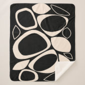 Couverture Sherpa Design moderne Black Cream Abstrait Motif (Devant)