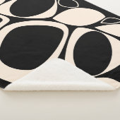 Couverture Sherpa Design moderne Black Cream Abstrait Motif (3/4)