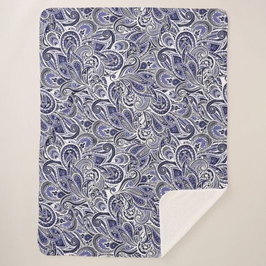 Couverture Sherpa Design motif bleu pâle (Devant)