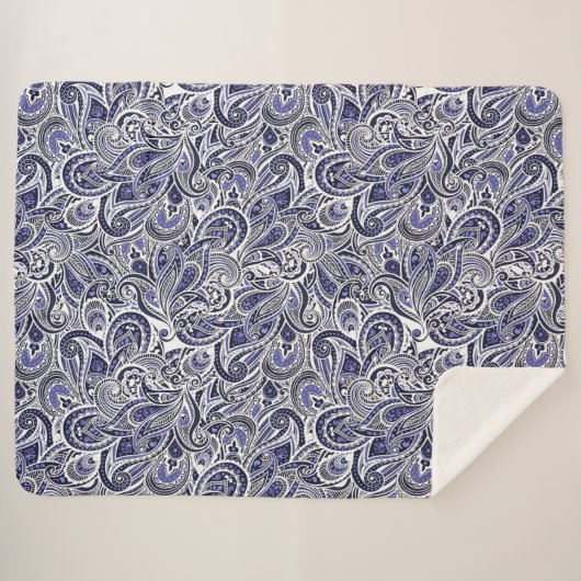 Couverture Sherpa Design motif bleu pâle (Devant (Horizontal))