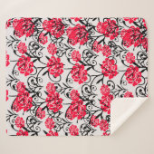 Couverture Sherpa Design Motif d'illustrations de rose rouge (Devant (Horizontal))