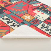 Couverture Sherpa Design motif médiéval sans soudure. Texti de décor (3/4)