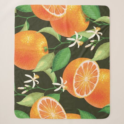 Couverture Sherpa Design Motif orange vibre (Devant)