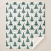 Couverture Sherpa Design Motif vert de l'arbre de Noël (Devant)